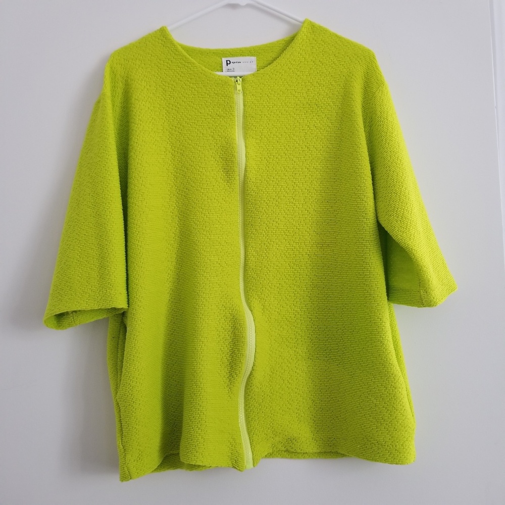Korean style neon green sweater jacket M
